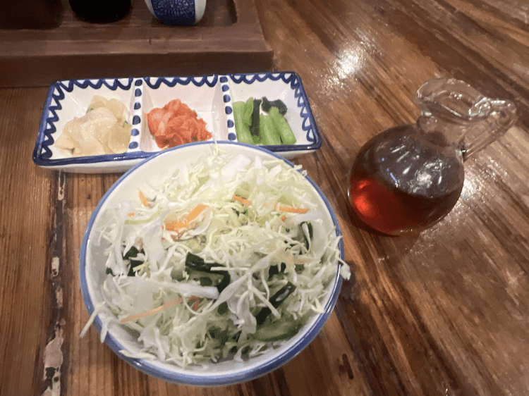 お漬物と野菜サラダ@かつ吉 水道橋