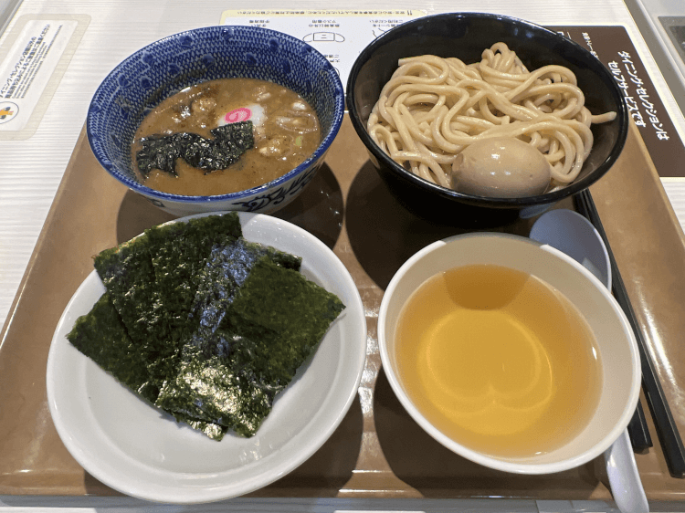 味玉つけめん+海苔+割りスープ＠白楽 栗山製麺 ラゾーナ川崎プラザ店