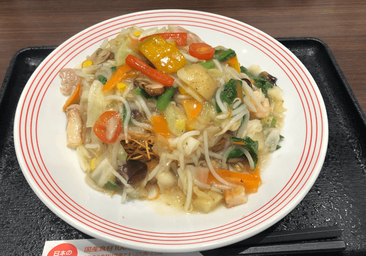 彩り野菜の皿うどん＠リンガーハット 阪急大井町ガーデン店