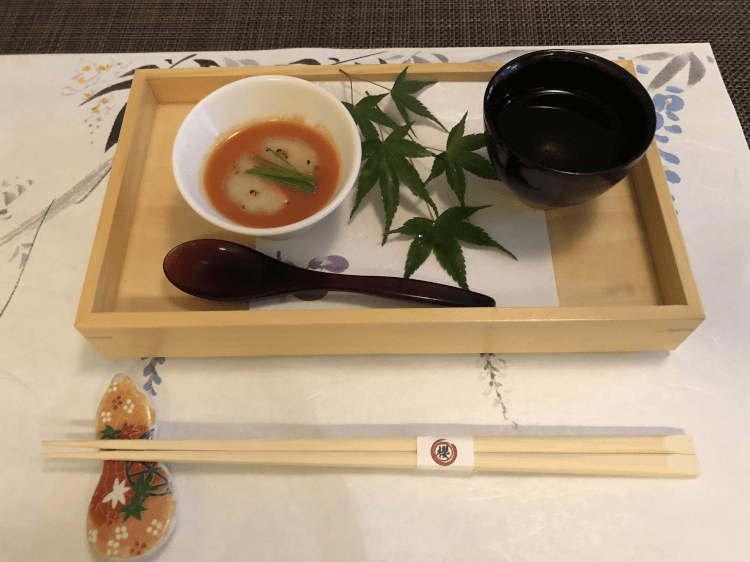 ホタテと冷製トマトソース＠創作料理 櫻 銀座