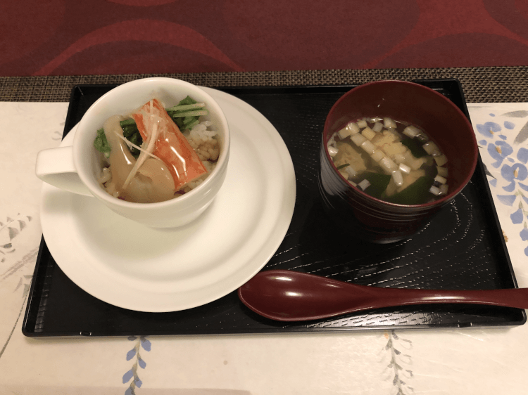 鱶鰭の蟹餡掛け丼 スープ＠創作料理 櫻 銀座